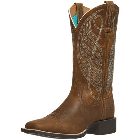 Ariat Womens Round Up Powder Brown Cowboy Boots