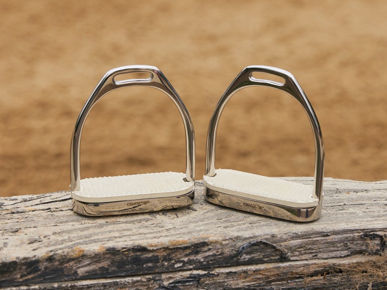 A close up photo of the Centaur Traditional Fillis Stirrups.