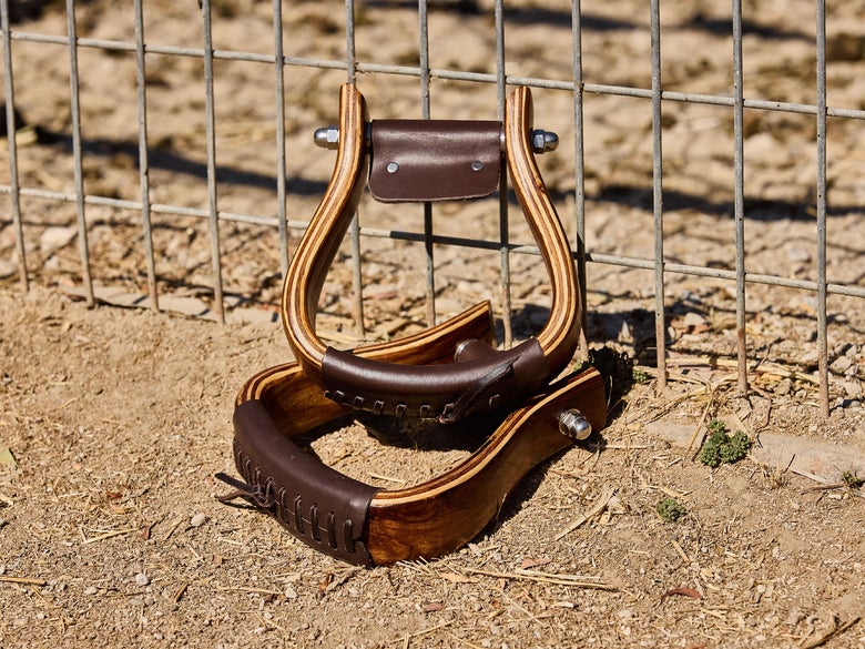 Tough 1 Mahogany Wooden Western Stirrups