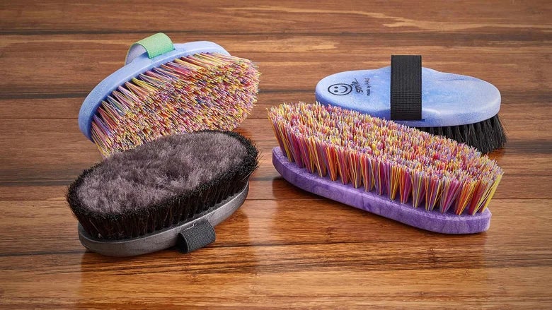 The Best Haas Brushes for Small Hands laid out on a wooden table.