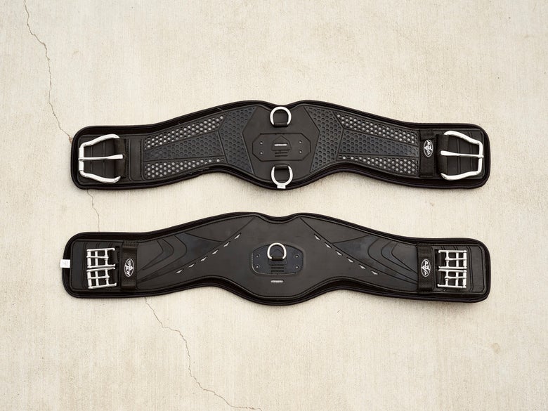 Contoured/Anatomic Cinch and Girth Laying Side by Side