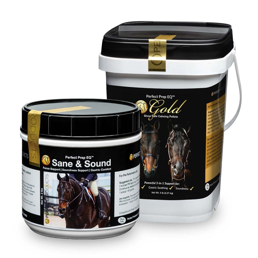 Perfect Prep EQ Sane & Sound and Gold Pellets for pre-event calming support