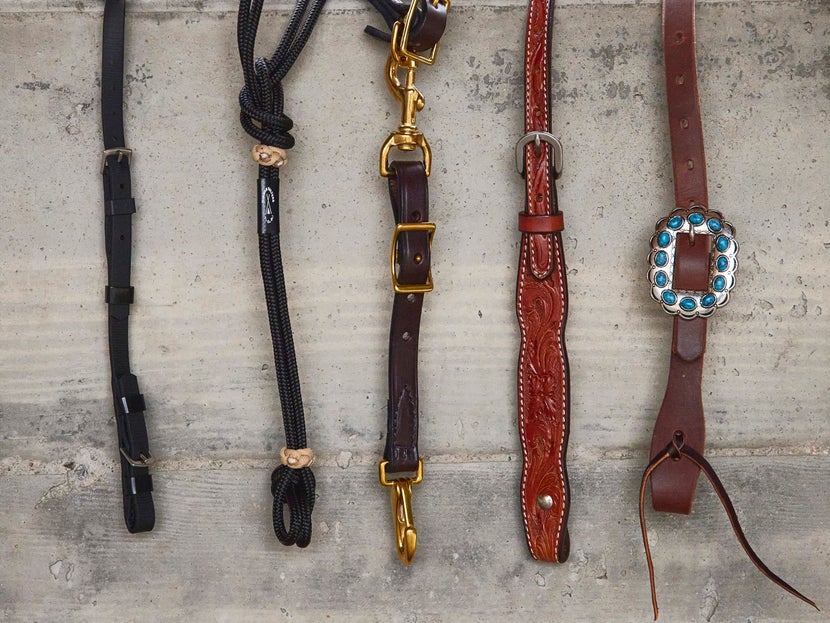 From left to right: Buckle, Quick Change/Knot, Snap, Chicago Screw, and Lace Tie bit ends.