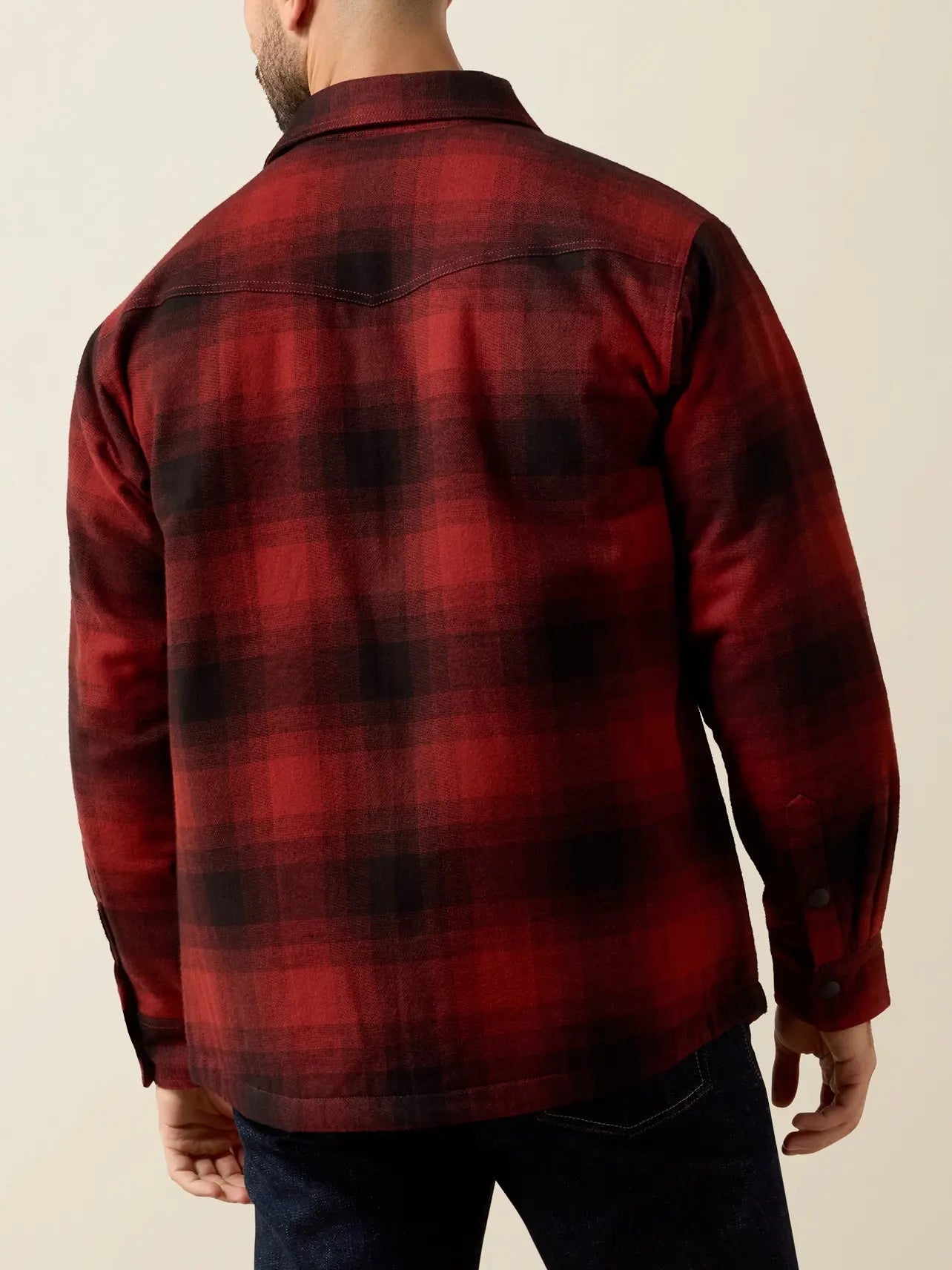 Back view of the Ariat Men's Retro Shirt Jacket. 