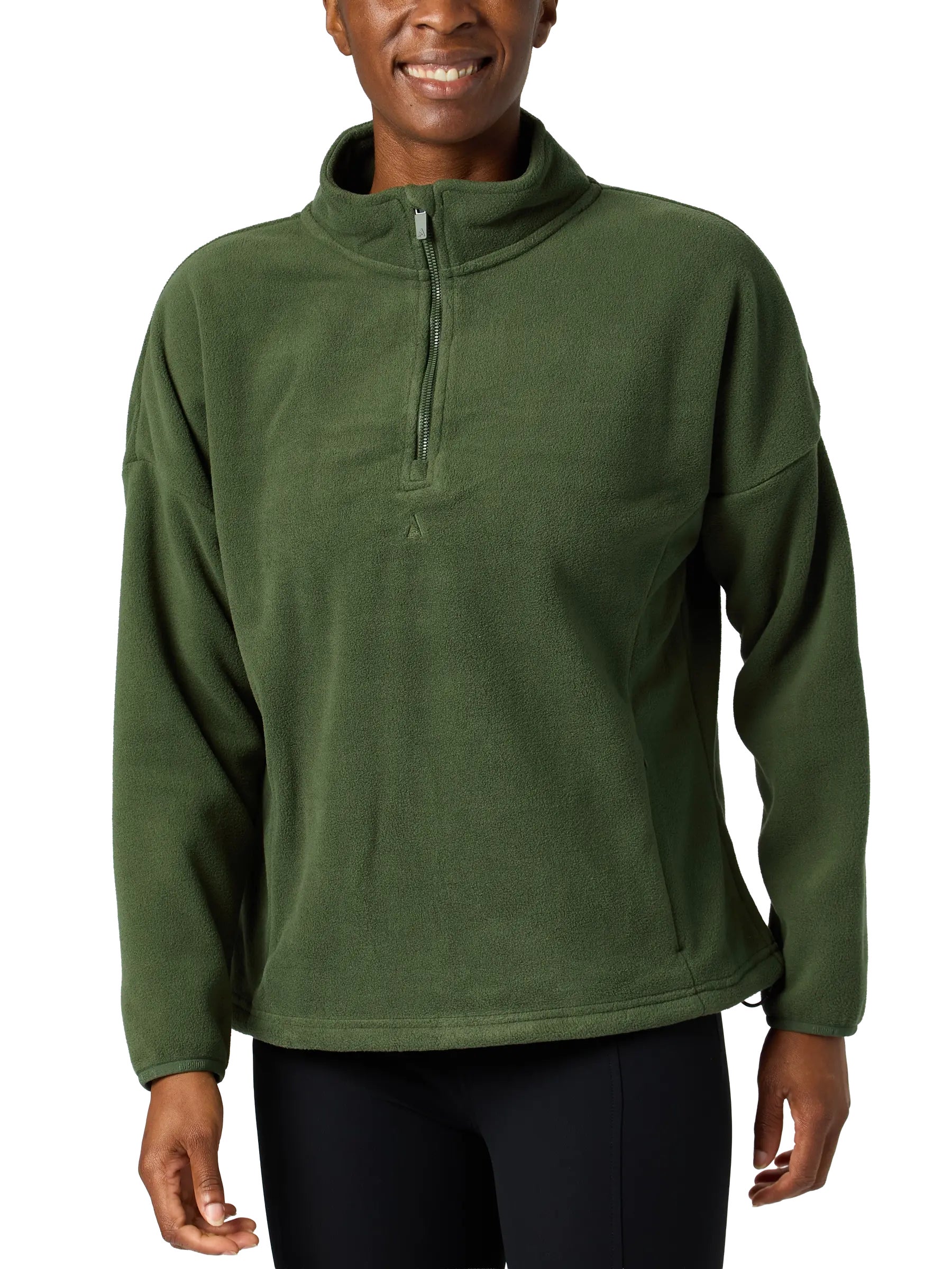 Front view of a woman wearing the Aubrion Ladies' React Winter Fleece Jacket.