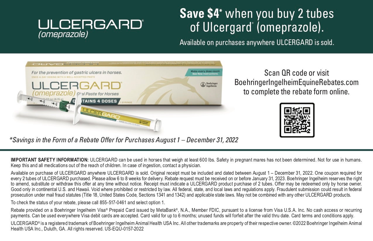 UlcerGard Equine Gastric Omeprazole 4Dose Paste Riding Warehouse