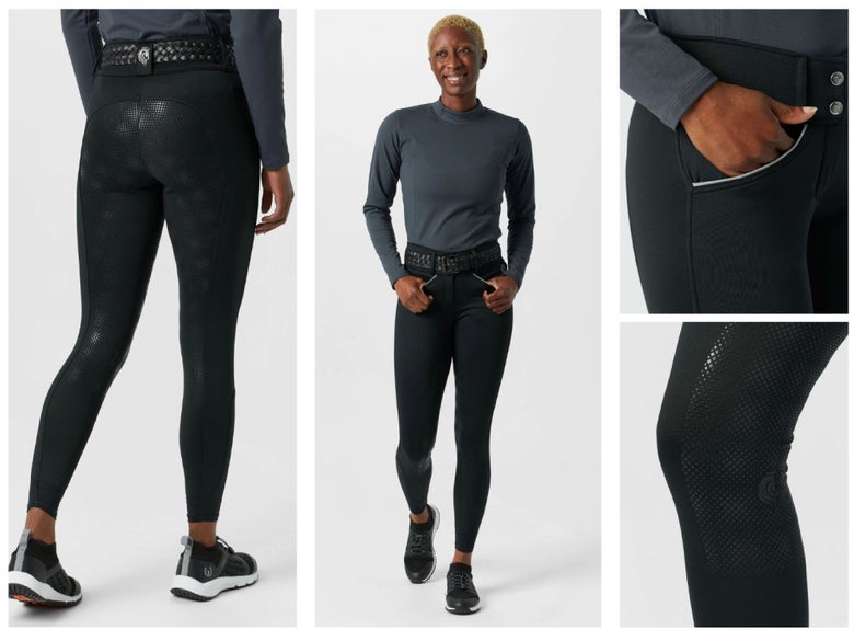 Girl wearing the Equinavia Astrid Winter Breeches in black.