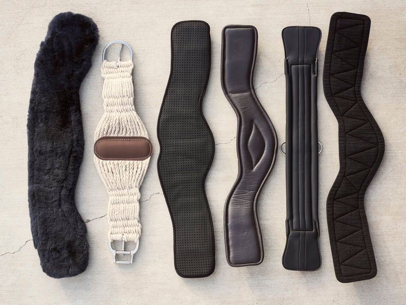 Cinch/Girth Materials From Left to Right: Fleece, Mohair, Neoprene, Leather, Foam, & Felt