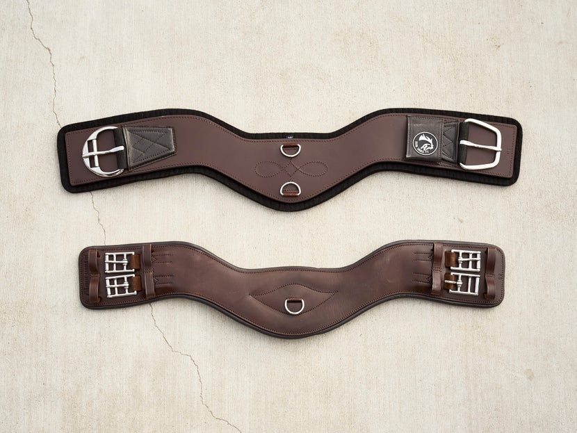Shoulder-Relief Cinch and Girth Laying Side by Side