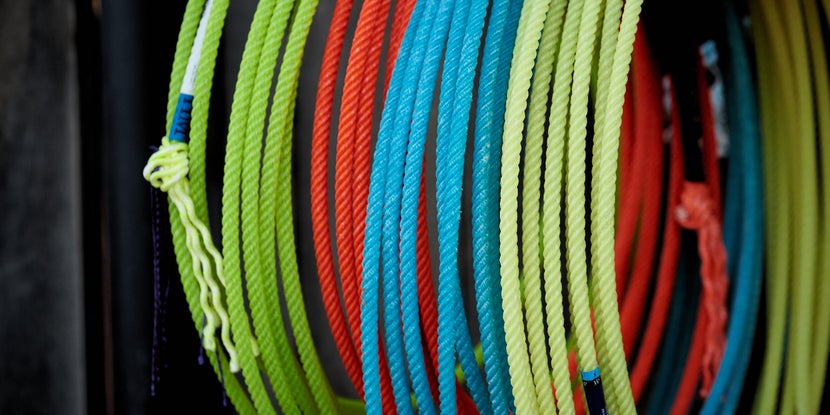 Display of different ropes side by side. 