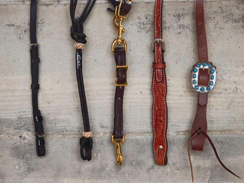 From Left to Right: Buckle, Quick Change/Knot, Snap, Chicago Screw, and Lace Tie